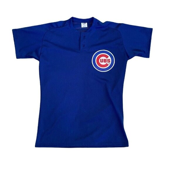 AIS Other - Vintage AIS Chicago Cubs Perforated Shirt - Large Logo - SZ Large - MLB - Button